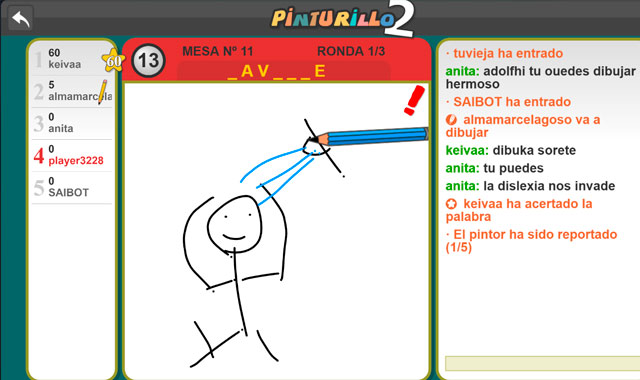 Pinturillo 2: Captura de pantalla