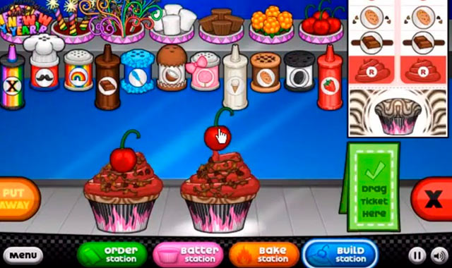 Papa’s Cupcakeria: Captura de pantalla