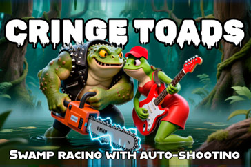 Cringe Toads: swamp racing with auto-shooting